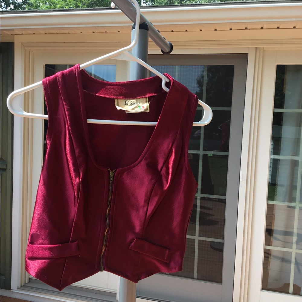 Cranberry colored vest by LeGambi.